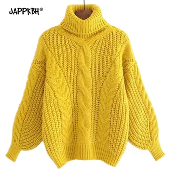 Autumn Winter Turtleneck Sweater Women Oversize Twisted Knitted Sweaters Casual Thick Warm Lantern Long Sleeve Pullover Sweater
Autumn Winter Turtleneck Sweater Women Oversize Twisted Knitted Sweaters Casual Thick Warm Lantern Long Sleeve Pullover Sweater
