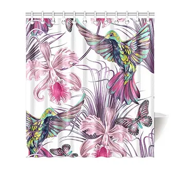 Hummingbirds with Palm Tropical Leaves Flowers Home Decor Waterproof Polyester Fabric Shower Curtain Bathroom Sets with Hooks,
Hummingbirds with Palm Tropical Leaves Flowers Home Decor Waterproof Polyester Fabric Shower Curtain Bathroom Sets with Hooks,