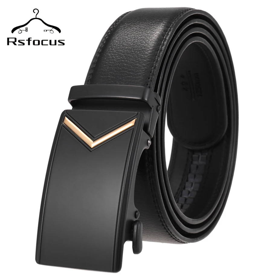 

Rsfocus Leather Belt For Men Luxury Brand Designer Automatic Mens Belt Cinto Masculino Waistband cinturones para hombre R77