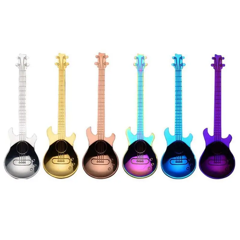 6 Pcs Coffee Teaspoons Guitar Spoon,Stainless Steel Colorful Dessert Spoon Musical Demitasse Spoon Cute Kitchen Utensil for Tea
6 Pcs Coffee Teaspoons Guitar Spoon,Stainless Steel Colorful Dessert Spoon Musical Demitasse Spoon Cute Kitchen Utensil for Tea