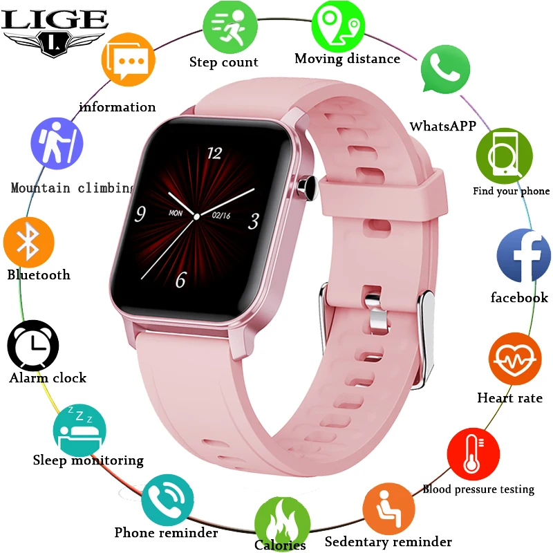 LIGE Fitness Smartwatch Weather Display Information reminder IP68 waterproof Smart Watch Android Reloj for Ios Music Men Woman
LIGE Fitness Smartwatch Weather Display Information reminder IP68 waterproof Smart Watch Android Reloj for Ios Music Men Woman
