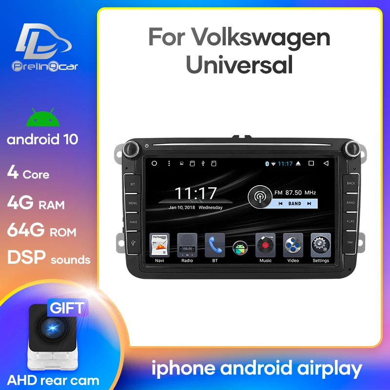 Фото Автомобильный мультимедийный плеер 2 Din Android 9 0 4G DVD для