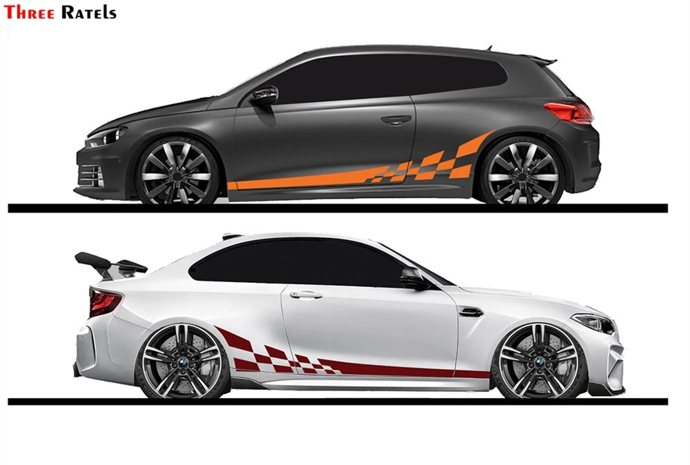 Three Ratels FD26 2 шт./пара 220x25 см автомобиль DIY Двусторонняя наклейка гоночные полосы камуфляж автомобильные изделия оберточная виниловая пленка