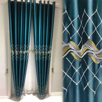 New Satin Luxury Blackout Curtain Geometric Laser Embroidery Design Curtain Hotel Villa Luxury Home Decoration Finished Curtai#4
New Satin Luxury Blackout Curtain Geometric Laser Embroidery Design Curtain Hotel Villa Luxury Home Decoration Finished Curtai#4