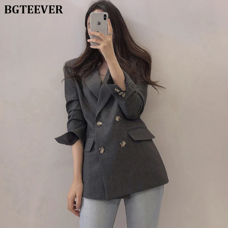 Vintage Double Breasted Women Blazer Workwear Full Sleeve Jackets Female Retro Suits Coat Feminino Blazers Outerwear 2019 
Vintage Double Breasted Women Blazer Workwear Full Sleeve Jackets Female Retro Suits Coat Feminino Blazers Outerwear 2019