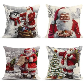 Linen Throw Pillow Covers Santa Claus Snowman Merry Christmas Decorative Pillow Cases Home Decor Square
Linen Throw Pillow Covers Santa Claus Snowman Merry Christmas Decorative Pillow Cases Home Decor Square