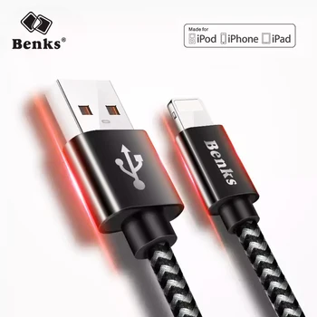 

Benks MFi Lightning Cable For iphone 5 5S 6 7 8 Plus X XS MAX XR 2.4A Fast Charging Cable For iphone 11 Pro MAX ipad mini Charge