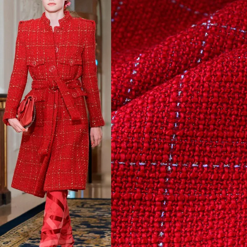 100x145cm Red Color lattice Pattern Braided Tweed Fabric Yarn Dyed Wool Tweed Fabric For Women Coat DIY Sewing
100x145cm Red Color lattice Pattern Braided Tweed Fabric Yarn Dyed Wool Tweed Fabric For Women Coat DIY Sewing