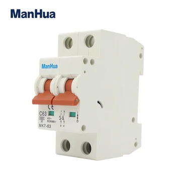 

ManHua MK7-63 L7 6000A UK Market MCB 2P ~230/400V 6A 16A 20A 32A 63A CE Certificate breakers Mini Circuit Breaker
