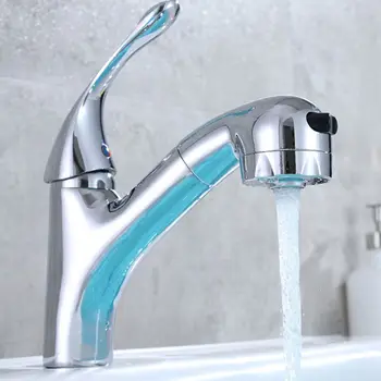 Bath Sink Copper Faucet Stylish Water Tap Hot And Cold Mixing Valve Faucet Pulling Type Kitchen Water Tap Bathroom Accessories 
Bath Sink Copper Faucet Stylish Water Tap Hot And Cold Mixing Valve Faucet Pulling Type Kitchen Water Tap Bathroom Accessories