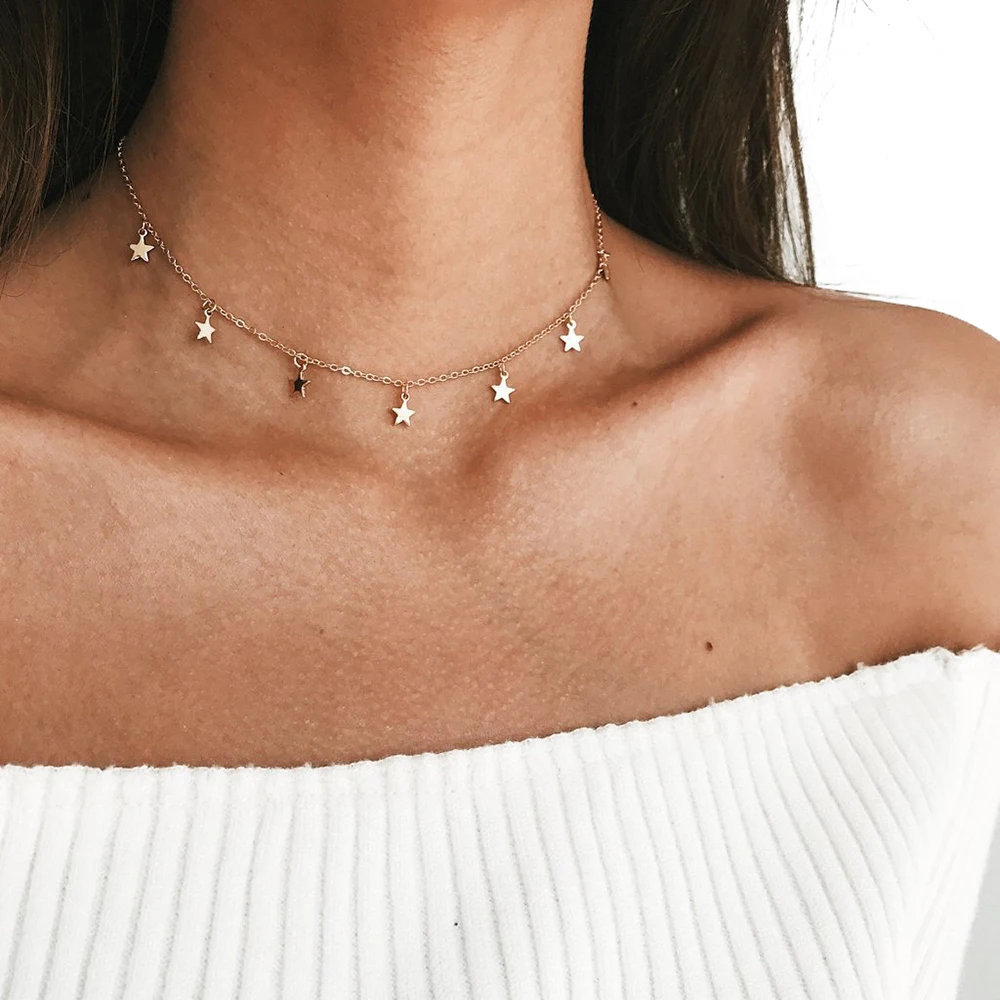Fashion Simple Long Necklaces Boho Women chocker Gold Silver Star Choker Pentagram Pendant Necklace Collier Femme Chain Collar
Fashion Simple Long Necklaces Boho Women chocker Gold Silver Star Choker Pentagram Pendant Necklace Collier Femme Chain Collar