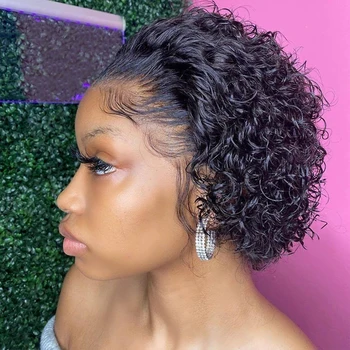 Short Pixie Cut Human Hair Wig 13x4 Lace Front Deep Curly Bob Water Wave Wigs Peruvian Remy Pre Plucked Frontal Hair For Women
Short Pixie Cut Human Hair Wig 13x4 Lace Front Deep Curly Bob Water Wave Wigs Peruvian Remy Pre Plucked Frontal Hair For Women