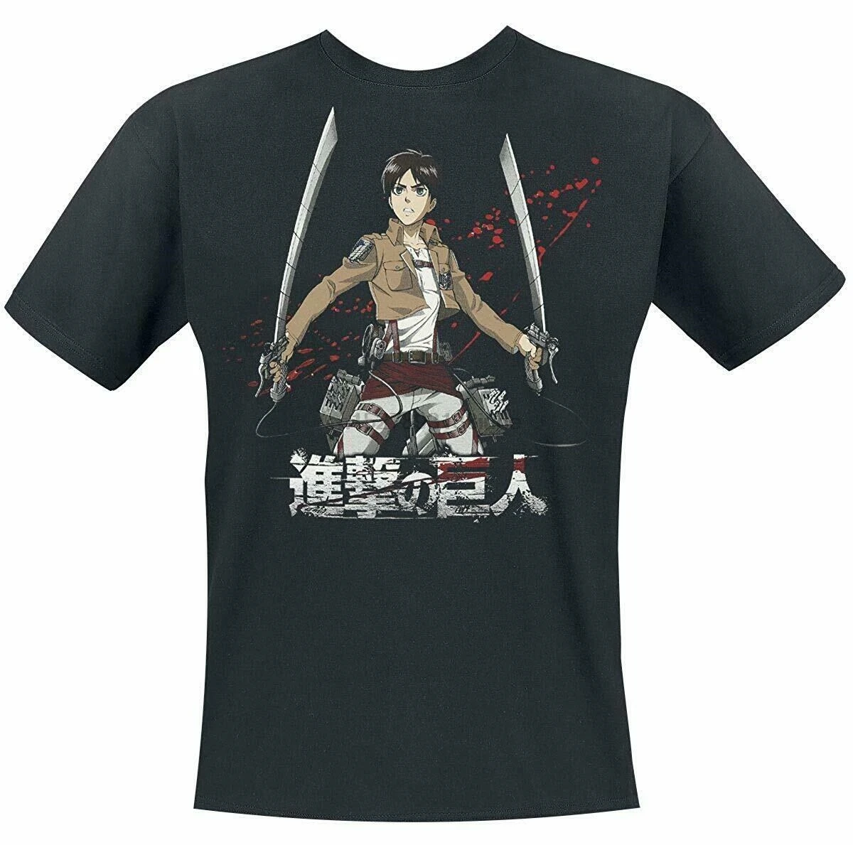 Официальная Мужская футболка с надписью Attack On Titan Eren Pose (1)|Футболки| |