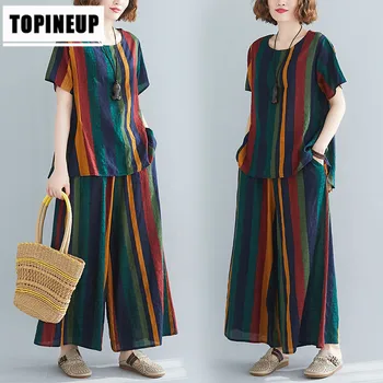 Leisure Round Neck Striped Short Sleeve Suit Top + Pants With Pocket Stripe Sell Well Loose Comfortable Set Office Ladies
Leisure Round Neck Striped Short Sleeve Suit Top + Pants With Pocket Stripe Sell Well Loose Comfortable Set Office Ladies