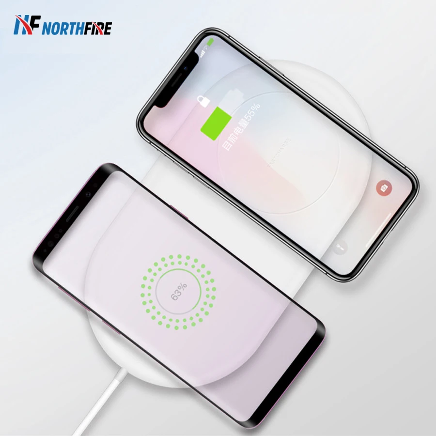 Фото 2 in 1 Double 10W Qi Wireless Charger for iPhone X Xs MAX XR 8 plus Fast Charging Samsung S8 S9 Note 9 USB Pad NEW | Мобильные