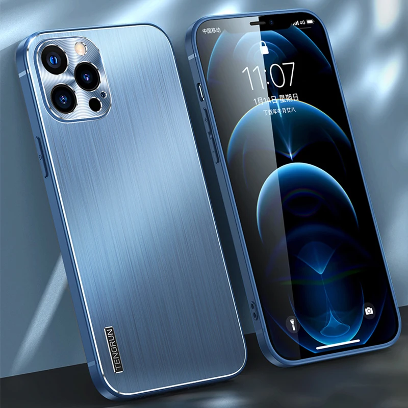 Противоударный бронированный металлический чехол для телефона iPhone 13 Mini 12 Pro MAX 11