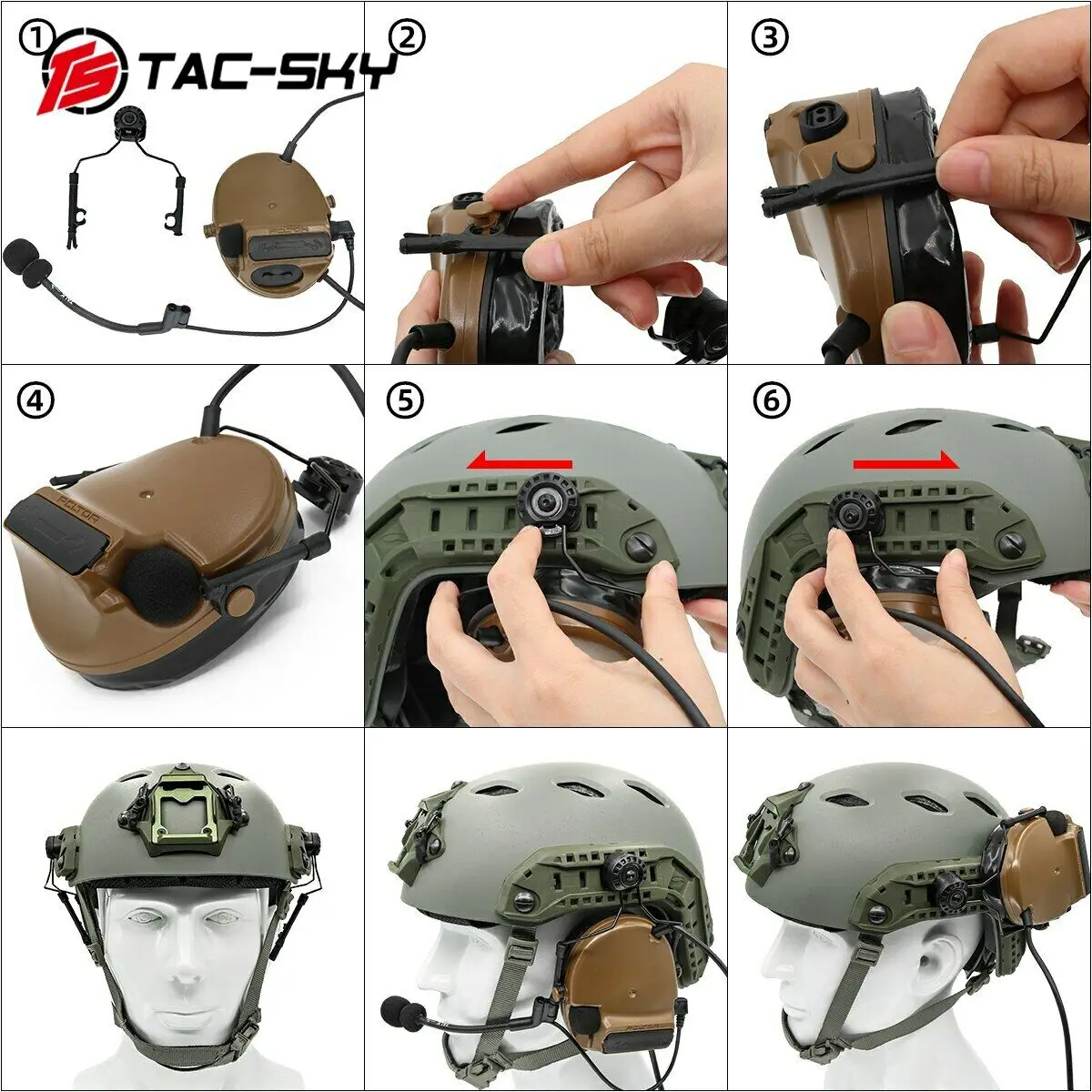 TAC-SKY Tactical Helmet ARC Track Adapter COMTAC Bracket Tactical Headphone Bracket Suitable for comtac i ii iii iv headset
TAC-SKY Tactical Helmet ARC Track Adapter COMTAC Bracket Tactical Headphone Bracket Suitable for comtac i ii iii iv headset