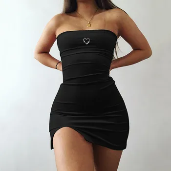 New Women Ladies Fashion Girl Chic Casual Summer Dress Off Shoulder Strapless Solid Mini Bodycon Split Dress 2019 Party Clubwear 
New Women Ladies Fashion Girl Chic Casual Summer Dress Off Shoulder Strapless Solid Mini Bodycon Split Dress 2019 Party Clubwear