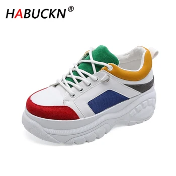 HABUCKN 2020 New Fashion Women Casual Shoes Leather Platform Shoes Women rainbow Color matching Sneakers Ladies White Trainers
HABUCKN 2020 New Fashion Women Casual Shoes Leather Platform Shoes Women rainbow Color matching Sneakers Ladies White Trainers