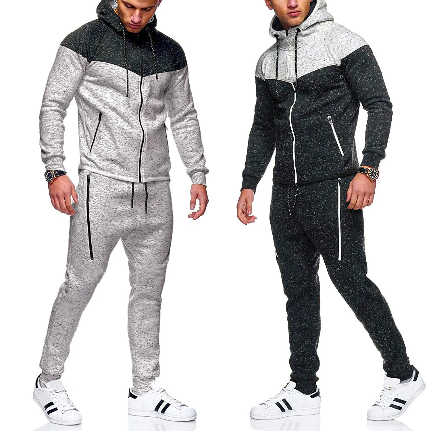 2019 Men Joint Contrast Color Hoodie Trousers Two-Piece Set Men's Leisure Sports Suit
2019 Men Joint Contrast Color Hoodie Trousers Two-Piece Set Men's Leisure Sports Suit