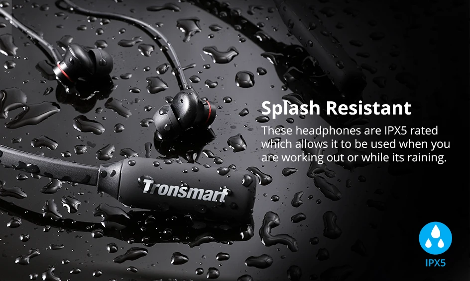 Tronsmart encore s2 plus bluetooth 5.0 earphones qualcomm chip wireless headset, voice control,deep bass, cvc 6.0, 24h playtime (s2 plus
