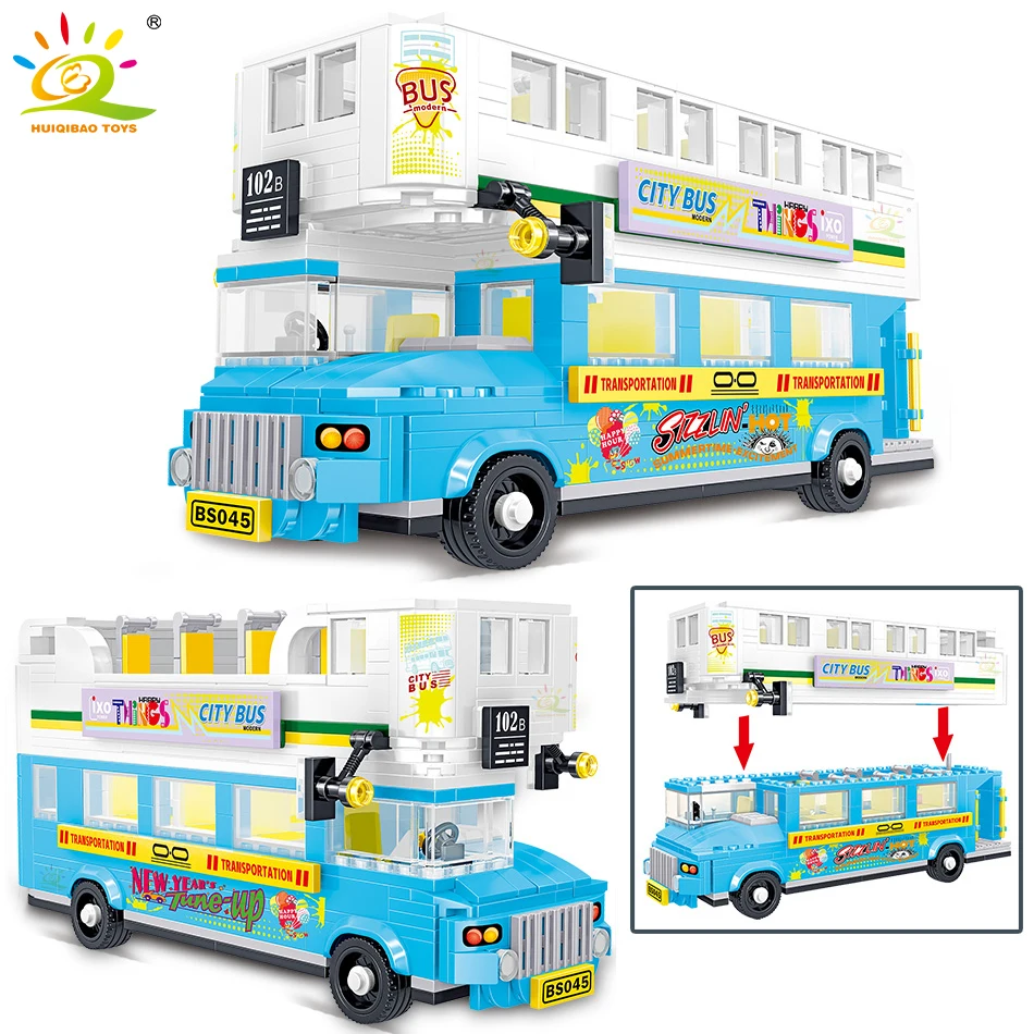 HUIQIBAO 602Pcs Double Decker Bus Building Blocks City MUNI Street View Figures Bus Car Vehicle Bricks Toys For Children Gifts
HUIQIBAO 602Pcs Double Decker Bus Building Blocks City MUNI Street View Figures Bus Car Vehicle Bricks Toys For Children Gifts