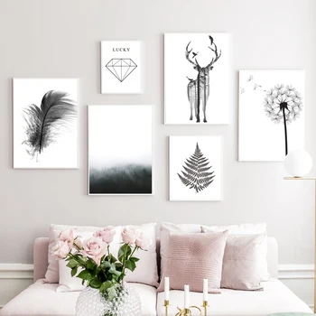 Black White Deer Dandelion Fog Forest Feather Nordic Poster Wall Art Print Canvas Painting Wall Pictures For Living Room Decor
Black White Deer Dandelion Fog Forest Feather Nordic Poster Wall Art Print Canvas Painting Wall Pictures For Living Room Decor