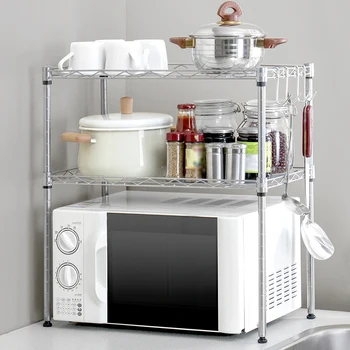 2 Tier Microwave Oven Rack Kitchen Storage Shelf Wire Rack with Hooks Kitchen Stand Shelf Metal Organizer Kitchen Goods Storage
2 Tier Microwave Oven Rack Kitchen Storage Shelf Wire Rack with Hooks Kitchen Stand Shelf Metal Organizer Kitchen Goods Storage