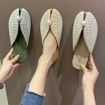 Female Shoes Womens Slippers Outdoor Loafers Low Slides String Bead Fashion Cover Toe 2020 Flat Soft Luxury PU Rubber Basic
Female Shoes Womens Slippers Outdoor Loafers Low Slides String Bead Fashion Cover Toe 2020 Flat Soft Luxury PU Rubber Basic