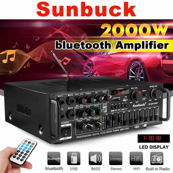 Professional 2000W bluetooth Amplifier Audio Stereo HiFi Subwoofer Power Amplifier Support 4 Microphone with Remote Control
Professional 2000W bluetooth Amplifier Audio Stereo HiFi Subwoofer Power Amplifier Support 4 Microphone with Remote Control