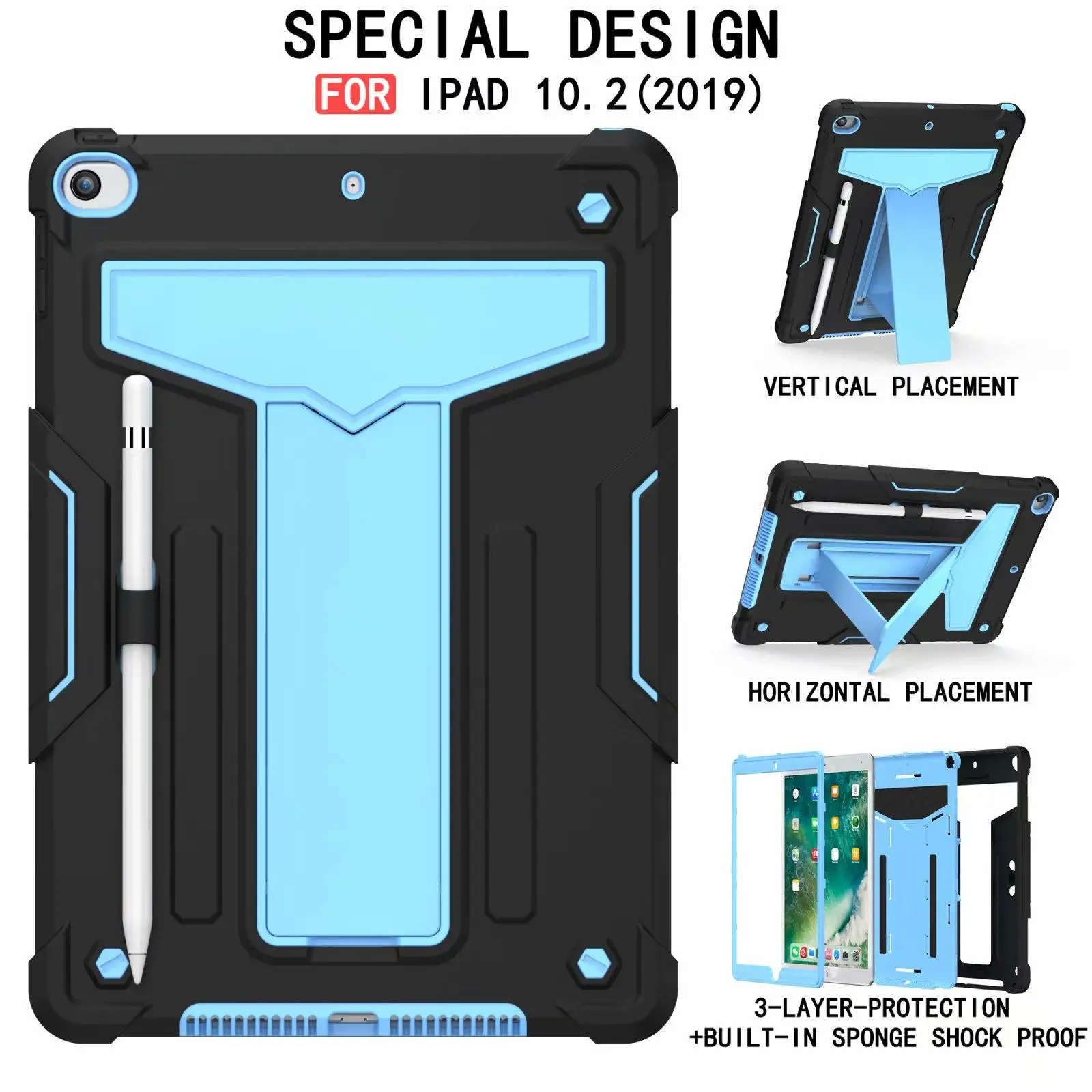 Fundas for Ipad Case with Pencil Holder PC+TPU Tablet Cover for Ipad air 3 Case Bracket for Ipad air 3 10.5 10.2 2019 Case Capa
Fundas for Ipad Case with Pencil Holder PC+TPU Tablet Cover for Ipad air 3 Case Bracket for Ipad air 3 10.5 10.2 2019 Case Capa
