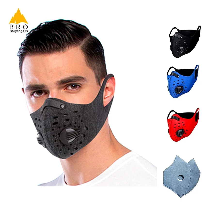 

Activated Carbon Cycling Face Masks Fliter Mouth Masker Dustproof Sports Motorcycle Bike Mask Anti Pollution PM2.5 Pollen Mask