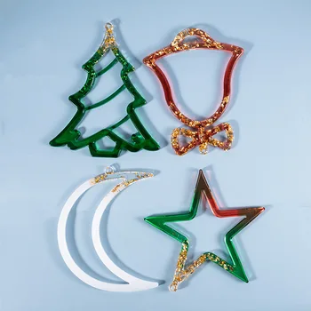 DIY Resin Crystal Epoxy Mold Christmas Tree Bell Moon Elk Pendant Keychain Listing Jewelry Silicone Mold Christmas Decoration
DIY Resin Crystal Epoxy Mold Christmas Tree Bell Moon Elk Pendant Keychain Listing Jewelry Silicone Mold Christmas Decoration