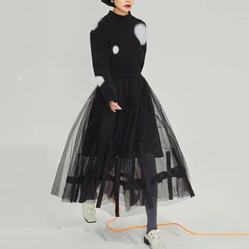 High Lastic Waist Black Esh Split Joint Perspctive Half-body Skirt Women Fashion Tide New Spring Utumn 2020 1476
High Lastic Waist Black Esh Split Joint Perspctive Half-body Skirt Women Fashion Tide New Spring Utumn 2020 1476