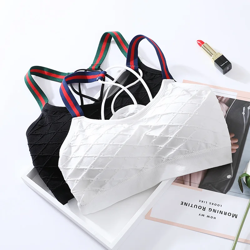 Women Cotton Bra Tube Top Brassiere Female Striped Underwear Sexy Ribbon Top Women Sports Bra Sexy Fashion Tank Up Seamless Top
Women Cotton Bra Tube Top Brassiere Female Striped Underwear Sexy Ribbon Top Women Sports Bra Sexy Fashion Tank Up Seamless Top