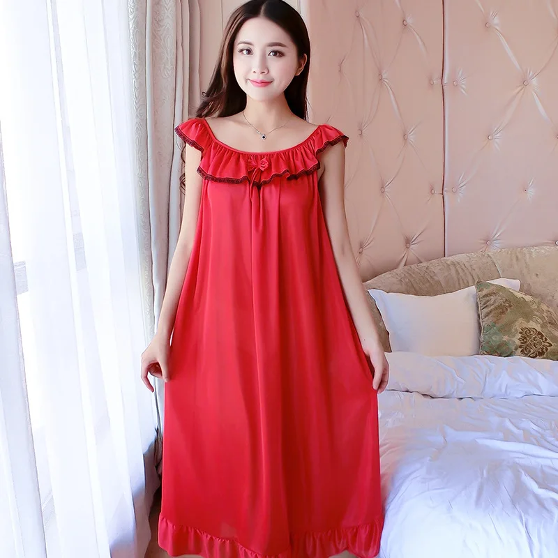 Plus-sized Women's Viscose Camisole Sexy Nightgown Loose-Fit to Increase the Fat Mm Wear Thin Pajamas Women a Generation of Fat 
Plus-sized Women's Viscose Camisole Sexy Nightgown Loose-Fit to Increase the Fat Mm Wear Thin Pajamas Women a Generation of Fat