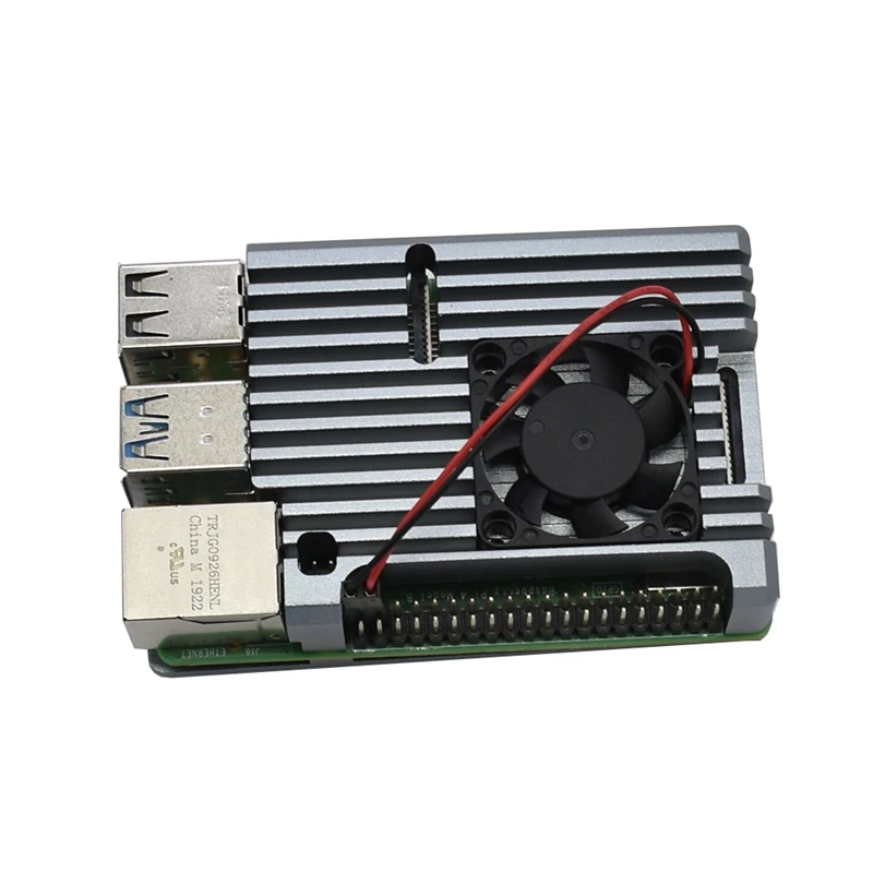 For Raspberry Pi 4 Model B 2G RAM Kit with Silver CNC Aluminum Alloy Protective Case Fan Cooling 5V 3A Power for Raspberry Pi 4B
For Raspberry Pi 4 Model B 2G RAM Kit with Silver CNC Aluminum Alloy Protective Case Fan Cooling 5V 3A Power for Raspberry Pi 4B
