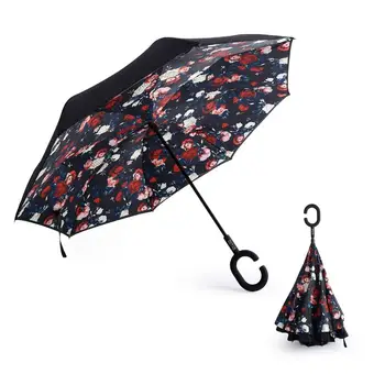 Double Layer Inverted Reverse Umbrella Elover Windproof UV Protect Big Straight Umbrella for Car Rain Outdoor C-Shaped Handle
Double Layer Inverted Reverse Umbrella Elover Windproof UV Protect Big Straight Umbrella for Car Rain Outdoor C-Shaped Handle