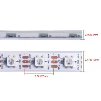 WIXURE WS2812B LED Strip Light Individually Addressable Programmable WS2811 Built-in 5050 RGB DC5V Dream Color LED Rope Light(13
WIXURE WS2812B LED Strip Light Individually Addressable Programmable WS2811 Built-in 5050 RGB DC5V Dream Color LED Rope Light(13