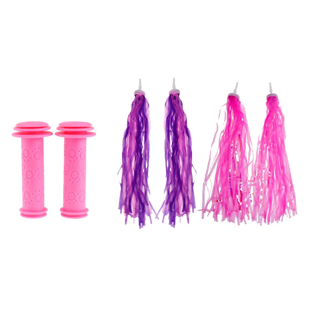 1 Pair Bike Handlebar Grips + 2 Pairs Bicycle Handle Bar Streamers for Road Mountain Boys and Girls Kids Bikes Scooter Cycling 1 Pair Bike Handlebar Grips + 2 Pairs Bicycle Handle Bar Streamers for Road Mountain Boys and Girls Kids Bikes Scooter Cycling