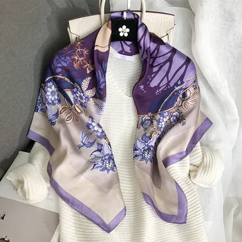 90*90cm Silk Squre Scarve Purple Printed Big Size Square Shawl Feel Silk Scarf Unique Cotton Scarves Women Hijab Scarf New
90*90cm Silk Squre Scarve Purple Printed Big Size Square Shawl Feel Silk Scarf Unique Cotton Scarves Women Hijab Scarf New