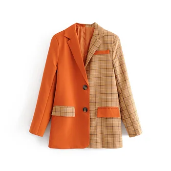 FMFSSOM 2020 New Spring Women Splicing Plaid Notched Casual Blazer Female Long Sleeve Single Breasted Blazer Ladys Pocket Jacket
FMFSSOM 2020 New Spring Women Splicing Plaid Notched Casual Blazer Female Long Sleeve Single Breasted Blazer Ladys Pocket Jacket