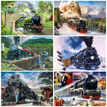 AZQSD DIY Unframe Oil Painting By Numbers On Canvas Landscape Handmade Gift Draw By Number Train Home Decoration Acrylic Paint
AZQSD DIY Unframe Oil Painting By Numbers On Canvas Landscape Handmade Gift Draw By Number Train Home Decoration Acrylic Paint