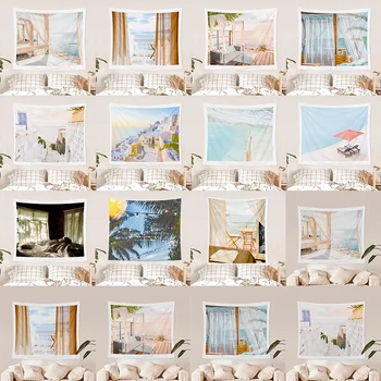 Jayi Arch and Window Seaside Scenery Tapestry Painting Home Decoration Bedroom 3D Wall Hanging Yoga Beach Towel 295GT 
Jayi Arch and Window Seaside Scenery Tapestry Painting Home Decoration Bedroom 3D Wall Hanging Yoga Beach Towel 295GT