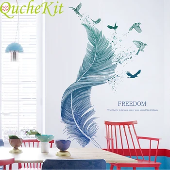 Blue Feather Birds Wall Stickers Living Bedroom Decorations Plume Self-adhesive Wall Sitcker Mural Arts Poster PVC Home Decals
Blue Feather Birds Wall Stickers Living Bedroom Decorations Plume Self-adhesive Wall Sitcker Mural Arts Poster PVC Home Decals