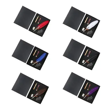 Antique Quill Feather Dip Pen Writing Ink Set Stationery Gift Box Fountain Pen 
Antique Quill Feather Dip Pen Writing Ink Set Stationery Gift Box Fountain Pen