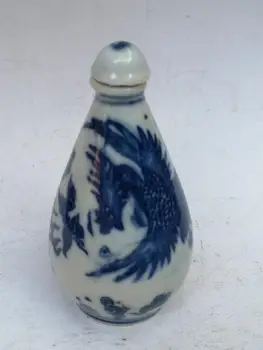 YIZHU CULTUER ART Collection Old Chinese blue-and-white Porcelain Painting Phenix Snuff Bottle Decoration
YIZHU CULTUER ART Collection Old Chinese blue-and-white Porcelain Painting Phenix Snuff Bottle Decoration