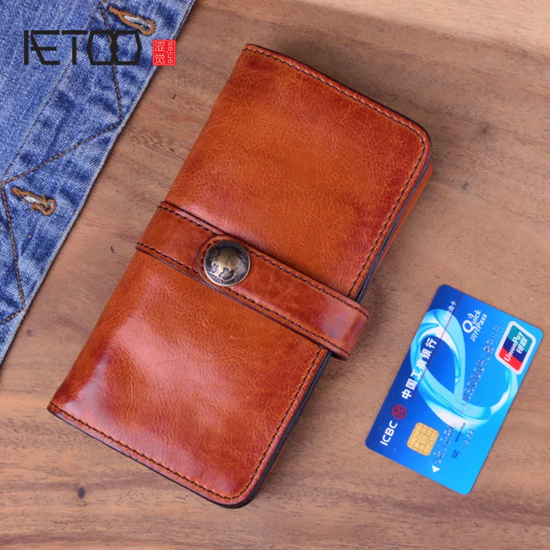 AETOO Original design handmade retro leather men's long wallet first layer leather ladies handbags buckle soft leather vintage
AETOO Original design handmade retro leather men's long wallet first layer leather ladies handbags buckle soft leather vintage