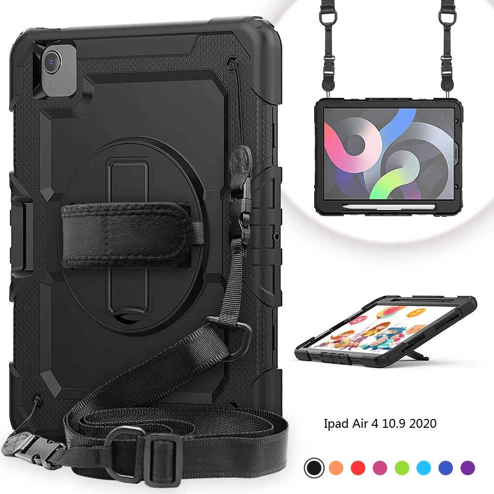 360 Rotation Hand Strap&Kickstand Silicone Tablet Case for Ipad Air 4 Case 2020 Protective Cover
360 Rotation Hand Strap&Kickstand Silicone Tablet Case for Ipad Air 4 Case 2020 Protective Cover