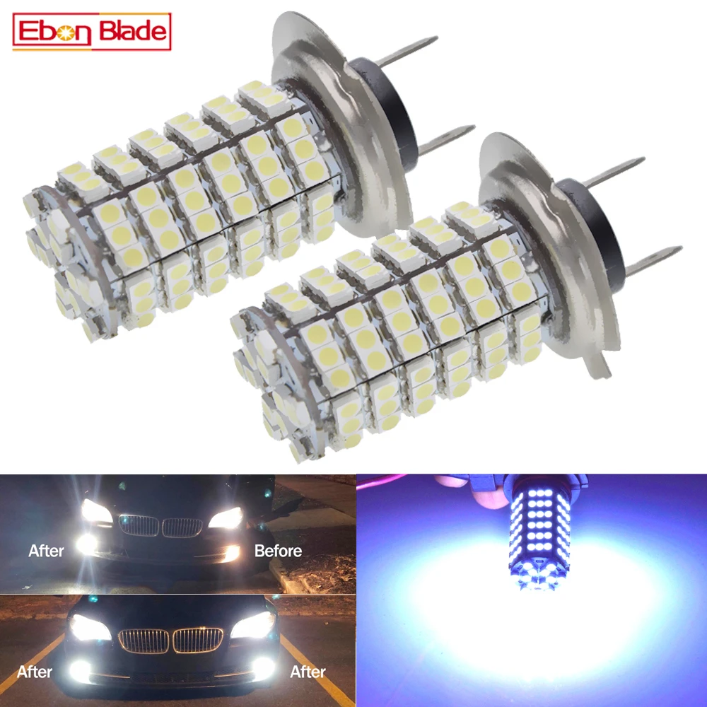 

2X H7 H4 H11 9005 9006 Led Bulbs 120SMD 3528 LED Car Front Fog Light White 6000K Auto Day Running Driving Lamp Automobiles 12V